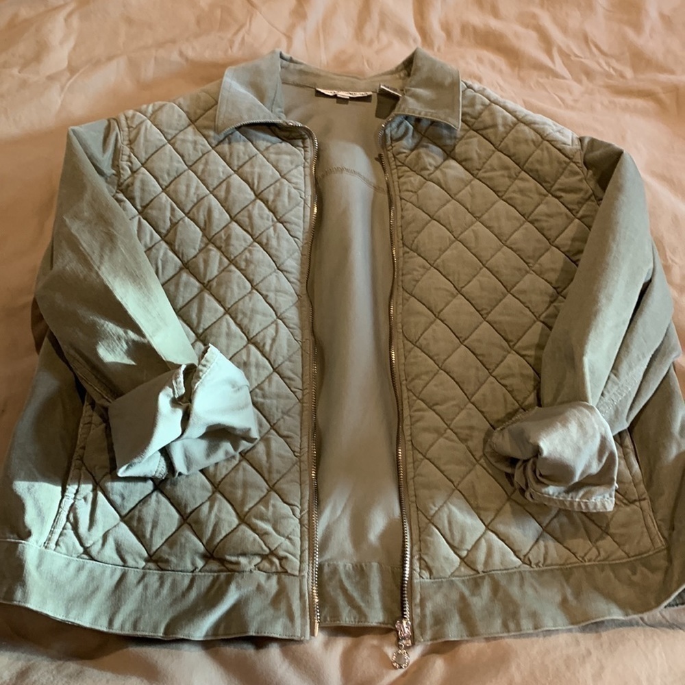 Cathy Daniels Green Corduroy Fill Zipper Jacket Size Large - Picture 14 of 14